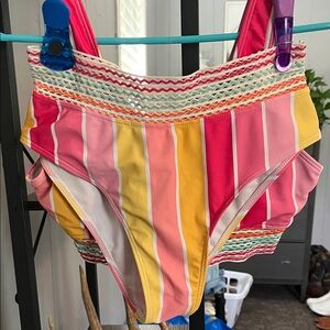 Colorful Striped bikini SET